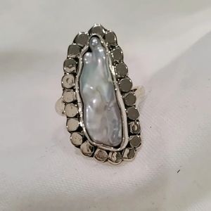 Baroque Pearl 🦪 and sterling silver 925 reajustable ring